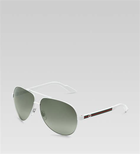 white aviator sunglasses gucci|gucci aviator sunglasses men's.